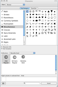 The OSX Character Palette